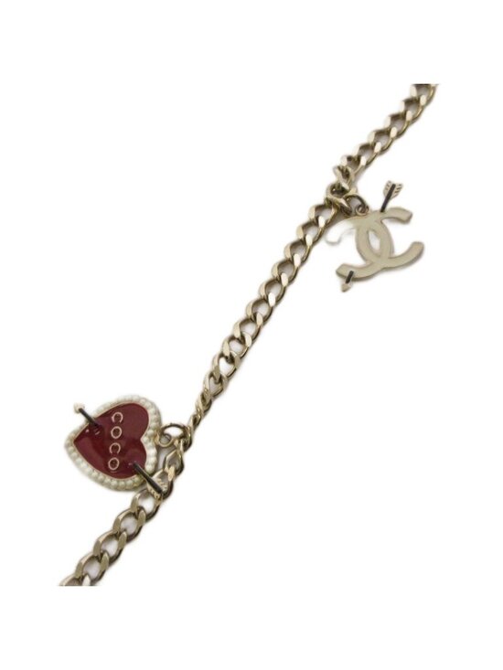 Chanel CC Logo Chain Belt Heart Bike Motif Gold Color KH main image 9